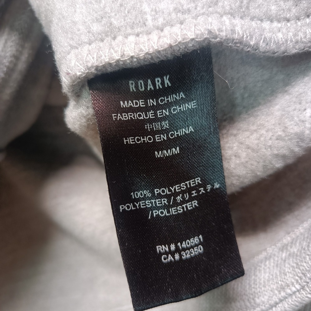 Roark Revival Roadrunner Hoodie Mens M Gray Full Zip Fleece Performance - Picture 5 of 6